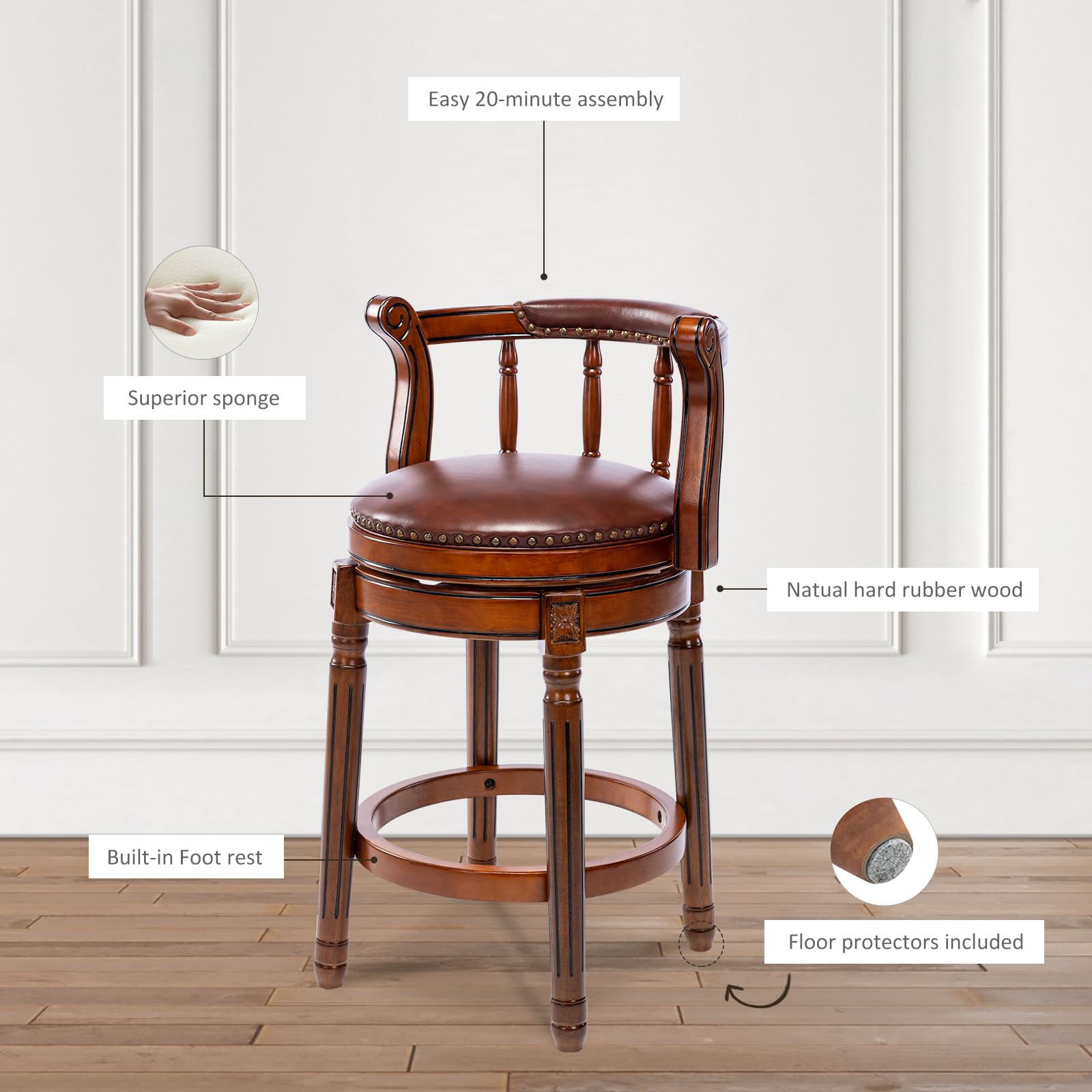 椅子 LUONKA leather stool Amazon.com: RAINMOOD Modern Swivel Bar Stools,Genuine Leather